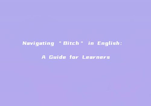 Navigating ＂Bitch＂ in English： A Guide for Learners