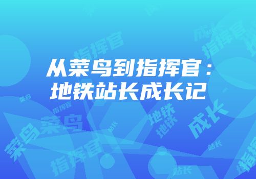 从菜鸟到指挥官：地铁站长成长记