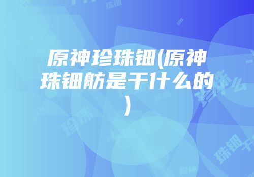 原神珍珠钿(原神珠钿舫是干什么的)