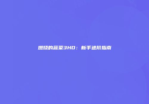 燃烧的蔬菜3HD：新手进阶指南