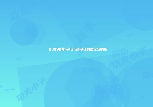 《功夫小子》新手攻略全解析
