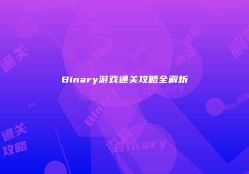 Binary游戏通关攻略全解析