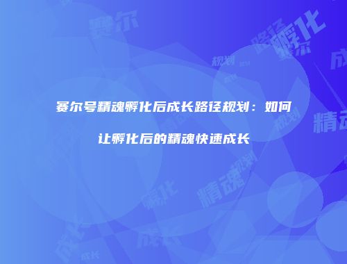 赛尔号精魂孵化后成长路径规划：如何让孵化后的精魂快速成长