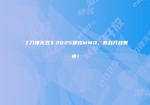 《刀锋无双》2025硬核MMO，激战开放世界！