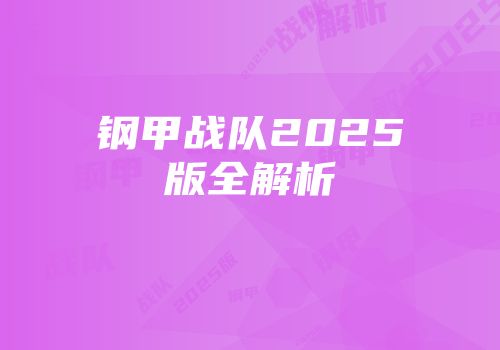 钢甲战队2025版全解析