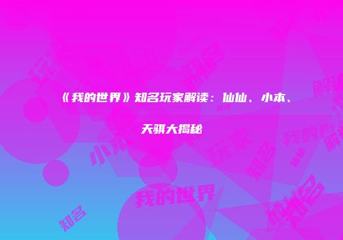 《我的世界》知名玩家解读：仙仙、小本、天骐大揭秘