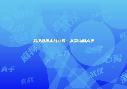 武汉麻将实战心得：从菜鸟到高手