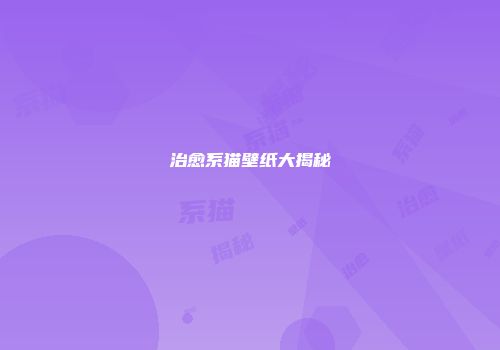 治愈系猫壁纸大揭秘
