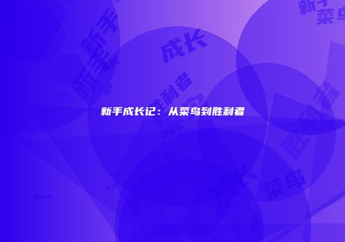 新手成长记：从菜鸟到胜利者