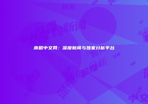 南略中文网：深度新闻与独家分析平台