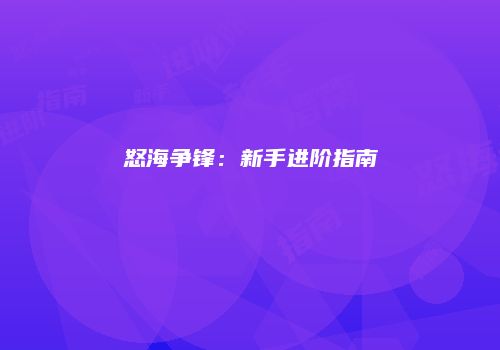 怒海争锋：新手进阶指南