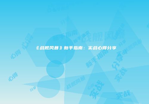 《战舰风暴》新手指南：实战心得分享