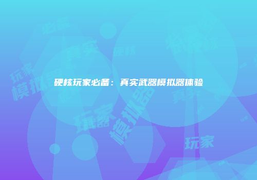 硬核玩家必备：真实武器模拟器体验