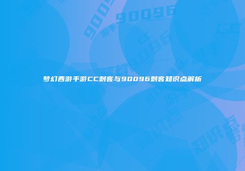 梦幻西游手游CC刺客与90096刺客知识点解析