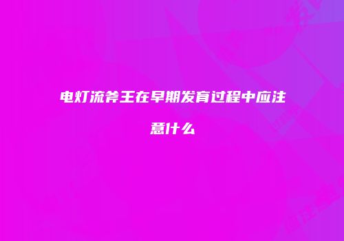 电灯流斧王在早期发育过程中应注意什么