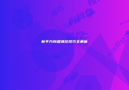 新手方向盘操控技巧全解析