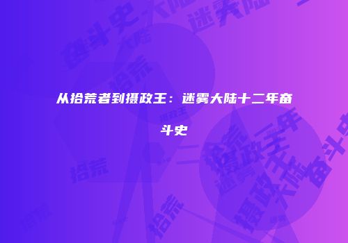 从拾荒者到摄政王：迷雾大陆十二年奋斗史