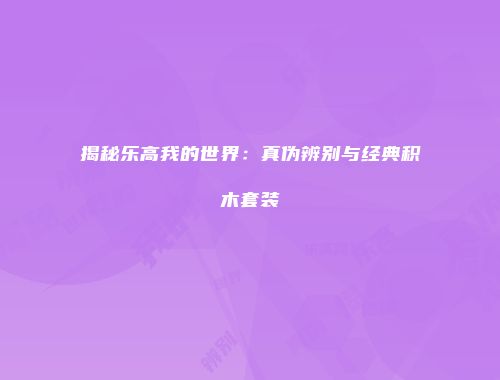 揭秘乐高我的世界：真伪辨别与经典积木套装