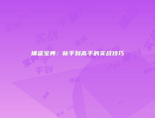 捕鲨宝典：新手到高手的实战技巧