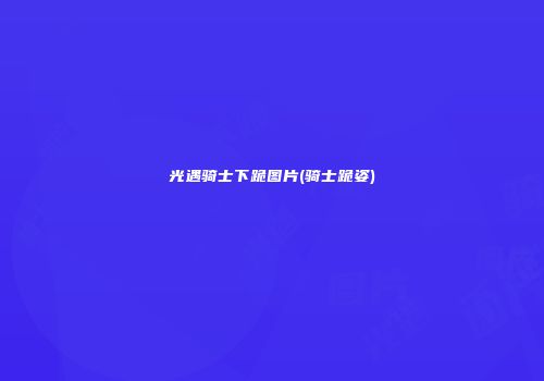 光遇骑士下跪图片(骑士跪姿)