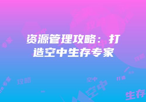 资源管理攻略：打造空中生存专家