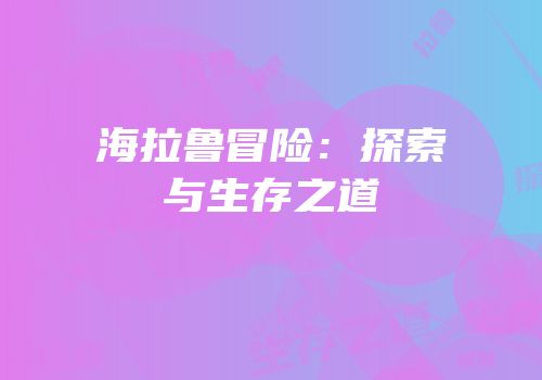 海拉鲁冒险：探索与生存之道