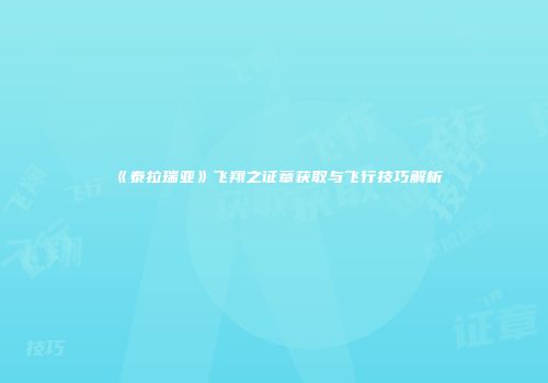 《泰拉瑞亚》飞翔之证章获取与飞行技巧解析