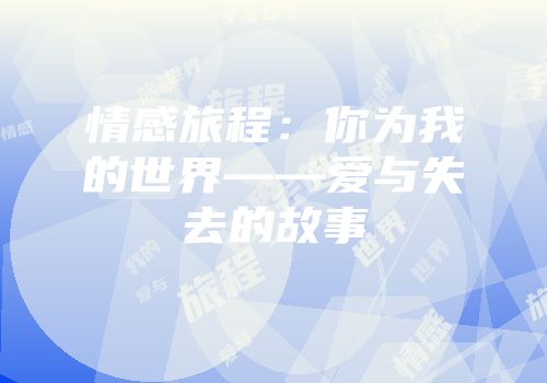 情感旅程：你为我的世界——爱与失去的故事
