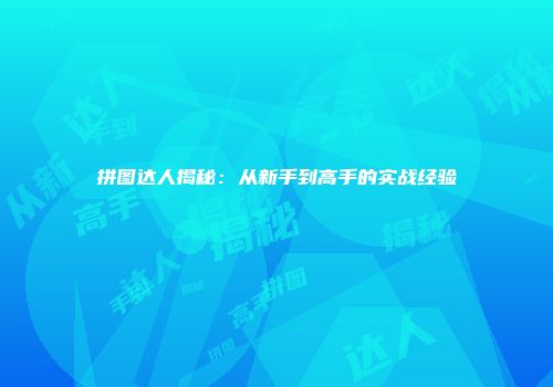 拼图达人揭秘：从新手到高手的实战经验