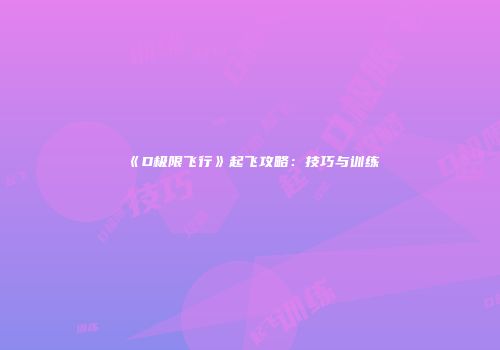 《D极限飞行》起飞攻略：技巧与训练