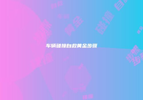 车辆碰撞自救黄金步骤