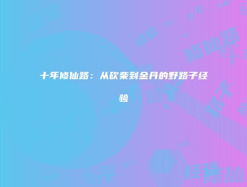 十年修仙路：从砍柴到金丹的野路子经验