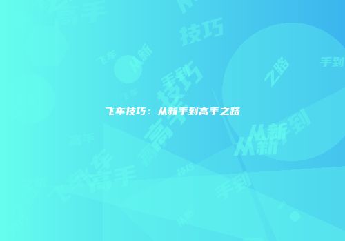 飞车技巧：从新手到高手之路