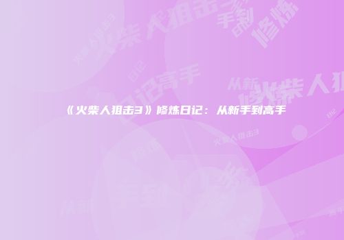 《火柴人狙击3》修炼日记：从新手到高手