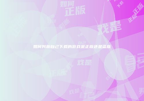 如何判断自己下载的游戏是正版还是盗版