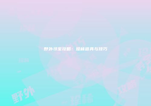 野外寻宝攻略：珍稀道具与技巧