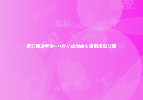 梦幻西游手游69方寸山加点与宝石搭配攻略