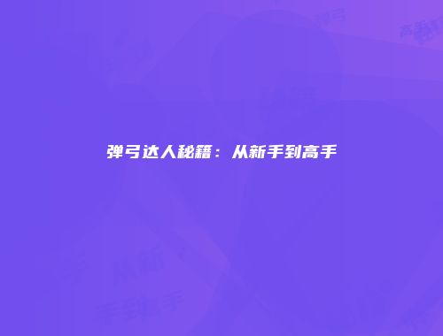 弹弓达人秘籍：从新手到高手