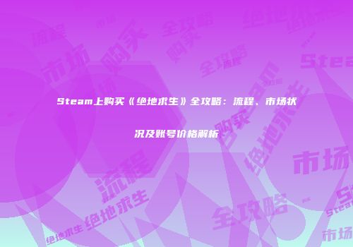 Steam上购买《绝地求生》全攻略：流程、市场状况及账号价格解析