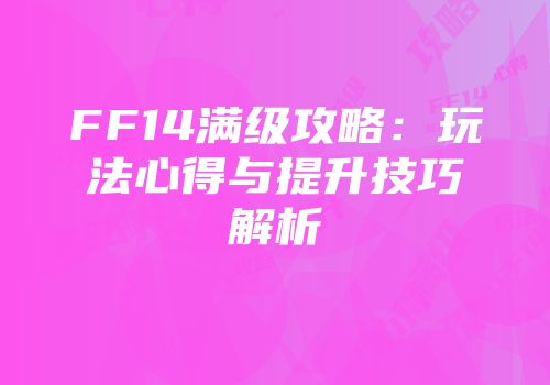 FF14满级攻略：玩法心得与提升技巧解析