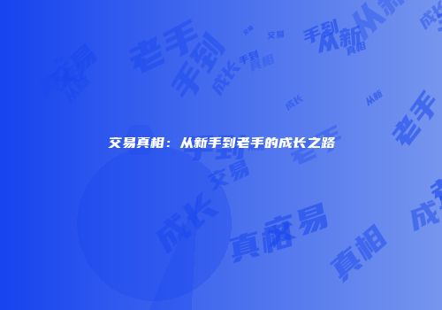 交易真相：从新手到老手的成长之路