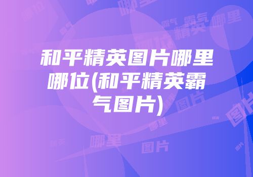和平精英图片哪里哪位(和平精英霸气图片)