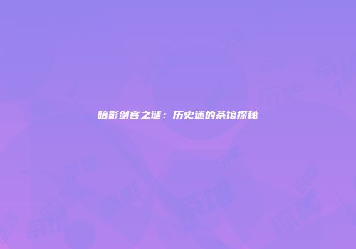 暗影剑客之谜：历史迷的茶馆探秘
