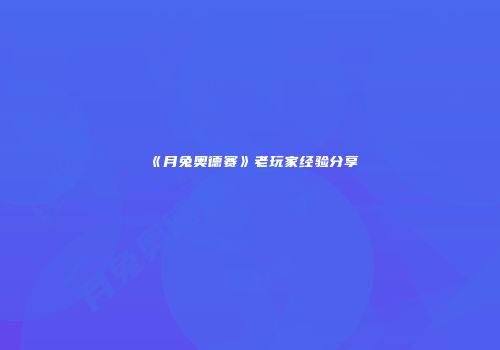 《月兔奥德赛》老玩家经验分享