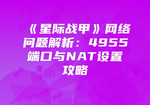 《星际战甲》网络问题解析：4955端口与NAT设置攻略