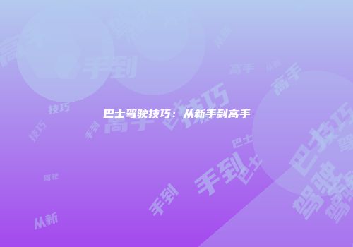 巴士驾驶技巧：从新手到高手