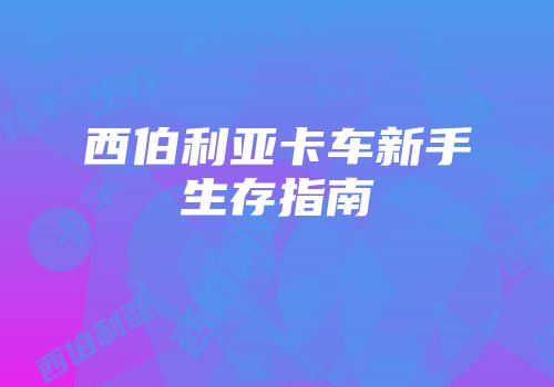 西伯利亚卡车新手生存指南