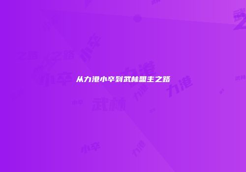 从力港小卒到武林盟主之路