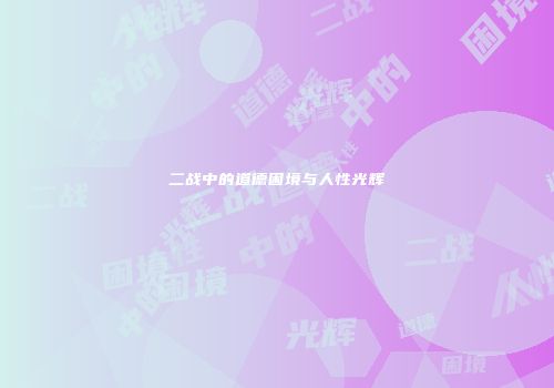 二战中的道德困境与人性光辉