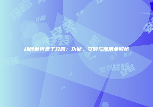 战舰世界盒子攻略：功能、安装与使用全解析